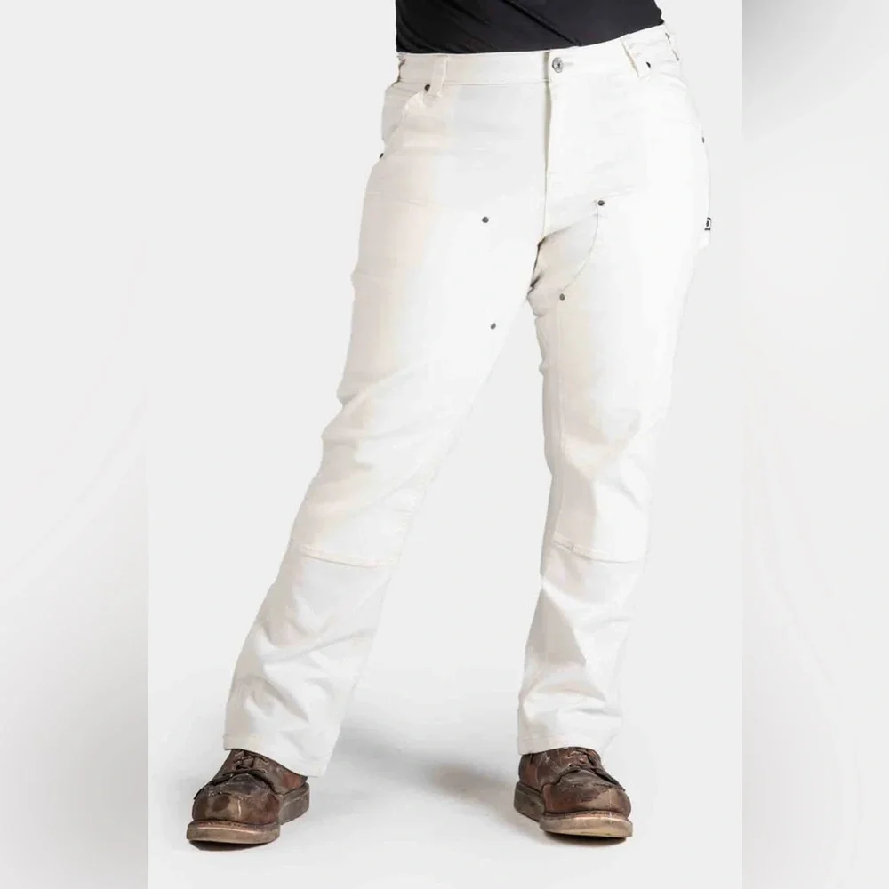 DOVETAIL women’s Anna Task Pant 4, 34” inseam white work pants - Picture 2 of 9